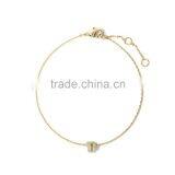 WL1070 Initial Charm Chain Bracelet Letter Bracelet Gold Plated Stainless Steel Jewelry thumbnail-2