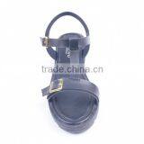 Barefoot Low Price Ladies New Design Double Golden Buckles Flat Barefoot Ankle Sandals thumbnail-3