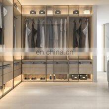 Modern Glass Door Wooden Wardrobe Cloghtes Storage Cabinet Design thumbnail-5