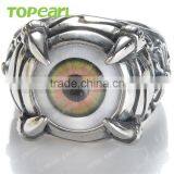 Topearl Jewelry High Quality Gothic Stainless Steel Evil Eye Dragon Claw Ring MER143 thumbnail-2