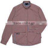 Men's Tailored-fit Red Herringbone Check Shirt thumbnail-1