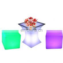 Led Bar Chairs Restaurant Club Furniture Mesa Led Event Tables Bar Chair Cube Lawn Stool thumbnail-1