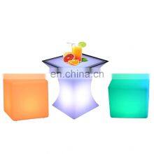 Plastic Pub Furniture Bar Table Led Chairs Cocktail Table Patio Furniture Vierkante Stoel thumbnail-1