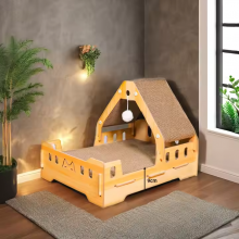 MEOW LOVE Princess Bed Cat Scratching Board Easy To Clean Custom Scratch-Resistant Claw Corrugated Paper With Toy Balls Decompression Rest Exercise thumbnail-4