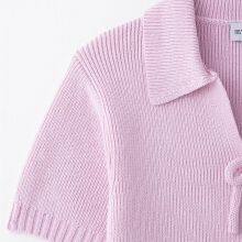 2025 Spring and Summer New European Style Ladies Fashion Sweet Fresh Bow Decoration Knitted Short Sleeve thumbnail-2