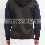 2015 Colorblock Patchwork Short Lightweight Zip Up Knit Hoodie for Men thumbnail-4
