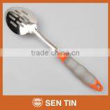 KU-A03TPR Stainless Steel Slotted Spoon With PP & TPR Handle Kitchen Tool thumbnail-4
