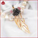 Boho CZ Micro Pave Sea Shell Pendant Jewelry With Rose Tourmaline Beads thumbnail-2