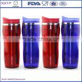 14oz Stainless Steel Inner and Plastic Outer Travel Coffee Mug Bpa Free Starbucks Tumbler With Lid Enamel Mug thumbnail-1