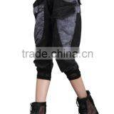 Women Punk Rock Loose Jeans Capri Pants Washed Hip-hop Denim Harem Cropped-pants thumbnail-3