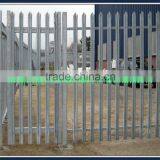 Palisade fencing with post of wall mounting