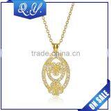 Latest Women Necklace Silver Color Delicate Zircon Paved Multi Flower Pendant Jewelry thumbnail-3