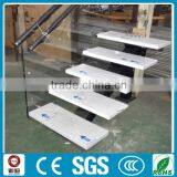 prefabricated wrought iron marble straight stairs manufacture--YUDI