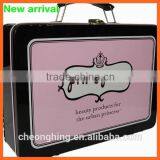 Food Packaging Rectangular Tin Box With Handle