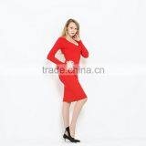 Latest Popular Chinese Long Sleeve One-piece Red Dress thumbnail-5