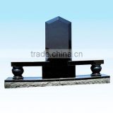 American style Polished Bench type Roof Top Black Granite Headstone