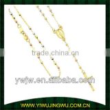 2013 gold beads cross rosary necklace
