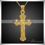 18k Gold Plated Delicate Jesus Cross Pendant Essential Oil Jewelry thumbnail-1