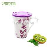 Porcelain Mug/ceramic Coffee Cup With Food Grade Silicone Lid thumbnail-2