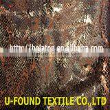 New Fancy Item 95% Polyester 5% Spandex Warp Knitted Velvet With Bronze Foil Python Pattern Print Fabric thumbnail-3