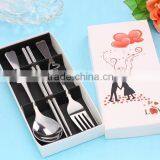 3in1 Set Stainless Steel LOVE Fork Spoon Chopsticks Gift Set thumbnail-2