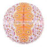 Round Mandala Mantas Throw Pillow Cover Decorative Indian Outdoor Cushion Pom Pom Boho Large Floor Pillow Case thumbnail-3