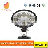 24W LED Ellipse Work Light Super Brightness 4 Inch Led Work Lamp for Truck Spot Fllodlight for High Quality
