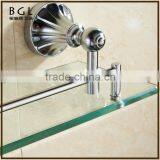 Understated Design High Quality Zinc Alloy Burnished Chrome Bathroom Accessories Wall Mounted Glass Shelf thumbnail-4