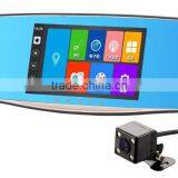 Rearview Mirror Dvr With Dual Lens Car Camera 5.0" Car Camera With Android 4.4 Operating System
