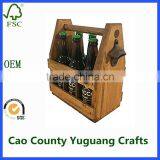 Handcrafted Wooden Portable Beer Carrier Holder Tote thumbnail-3