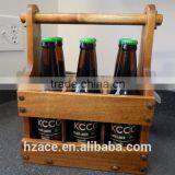 Handcrafted Wooden Beer Carrier With Opener and Cap Sticker Six Pack Carrier thumbnail-2