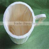 Unfinished Pine Wooden Kids Drinking Cups With Handle thumbnail-3