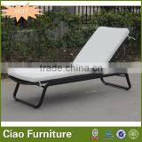Flower Weaving Outdoor Furniture Plastic Rattan Beach Sun Lounger thumbnail-1