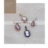 Express 925 Sterling Silver Classic Lady Cameo Pendants Made in Italy P18 Cameo 20mm thumbnail-1