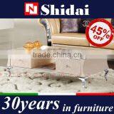 Elegant Glass Top Coffee Table With Drawers LV-TA803L thumbnail-2