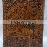 Handmade Vintage Tree Of Life Embossed Leather Diary With Clasp thumbnail-1