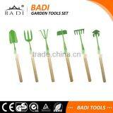 6-piece Long Handle Wood Handle Garden Tool Set for Kids thumbnail-1