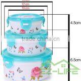 BPA Free Microwave Safe Seal Plastic Refrigerator Food Keep Fresh Bowl Set 3 Pieces/set thumbnail-2