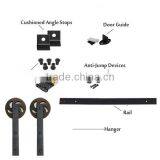 Antique Style Soft Close Sliding Barn Door Hardware Spoke Wheel Two Side Soft Close Track thumbnail-2