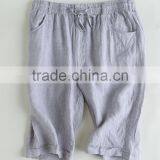Summer Comfortable Casual Mens Beach Shorts Plain Linen Shorts thumbnail-6