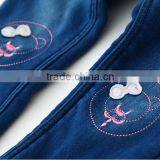 New Fall Children Wear Cartoon Bear Embroidered Lace and Cotton Denim Trousers thumbnail-4