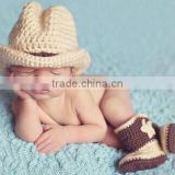 OEM Manufacturer Cute Baby Infant Newborn Handmade Crochet Beanie Hat Clothes Baby Photograph Props
