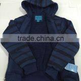 Manufacture Navy Blue Stripe Style Boy Baseball Jacket With Hoody thumbnail-5