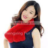 CX-S-56B Newest Products For 2016 Girls Pink Real Rex Rabbit Fur Scarf thumbnail-3