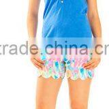 2017 Women Essie Top Sleeveless Button Front Placket Smocked Neckline Cotton Polyester Printed thumbnail-3