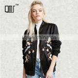 Buy Wholesale Price Nice Embroidered Satin Pink Black Jackets for Ladies thumbnail-1