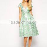 Deep Plunge Metallic Prom Dress thumbnail-1