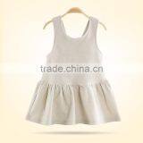 Wholesale Baby Organic Cotton Dresses Baby Girls' Organic No Sleeve Bodysuit Dress thumbnail-2