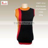 Jacquard Sweater 80%Viscose 20%Polyester Fashion Women Short Sleeve Sweater in the Autumn thumbnail-1