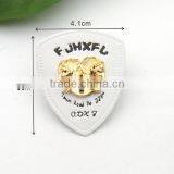 White PU Leather Sew on Patches With Gold Metal Plates Fashion Clothing Label for Jeans/jacket PLB-020 thumbnail-1